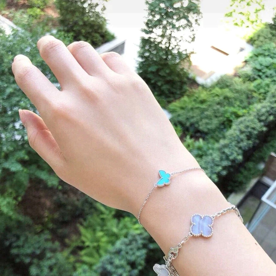 [Okajuri Jewelry]BUTTERFLY TURQUOISE BUTTERFLY BRACELET SILVER
