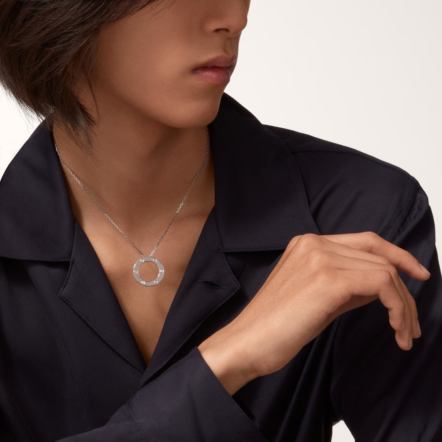 [Okajuri Jewelry] LOVE NECKLACE 16MM 3 DIAMONDS