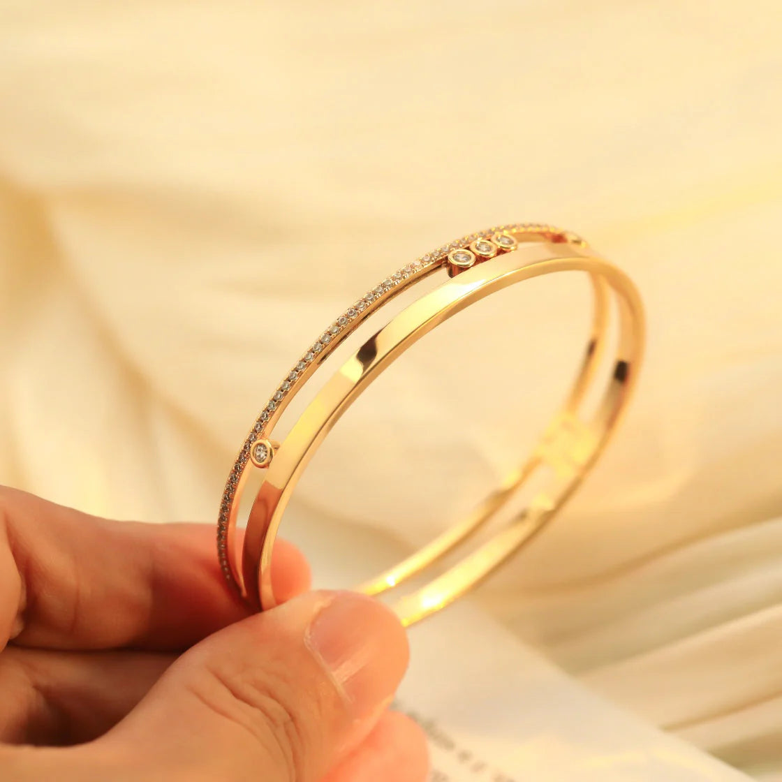 [Okajuri Jewelry]Move Romane Diamond Bangle Bracelet