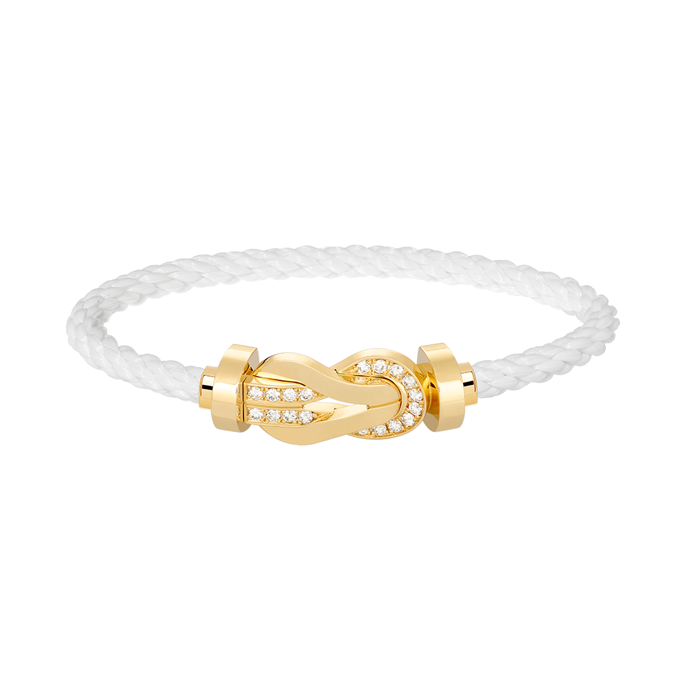 [Okajuri Jewelry]CHANCE LARGE 8 FIGURE BUCKLE HALF DIAMOND BRACELET GOLD