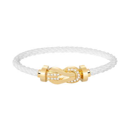 [Okajuri Jewelry]CHANCE LARGE 8 FIGURE BUCKLE HALF DIAMOND BRACELET GOLD