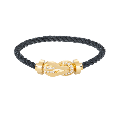 [Okajuri Jewelry]CHANCE LARGE 8 FIGURE BUCKLE HALF DIAMOND BRACELET GOLD