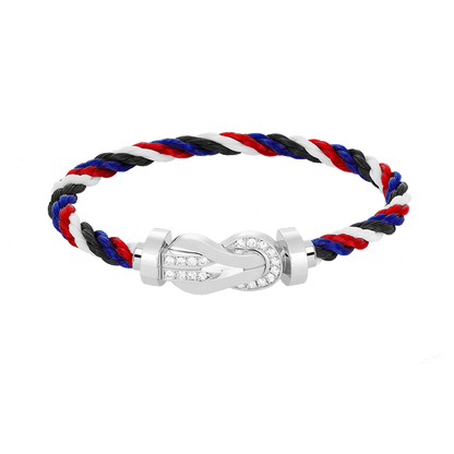 [Okajuri Jewelry]CHANCE LARGE 8 FIGURE BUCKLE HALF DIAMOND BRACELET SILVER