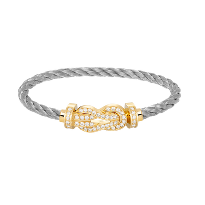 [Okajuri Jewelry]CHANCE LARGE 8 FIGURE BUCKLE FULLDIAMOND BRACELET GOLD