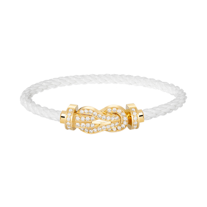 [Okajuri Jewelry]CHANCE LARGE 8 FIGURE BUCKLE FULLDIAMOND BRACELET GOLD
