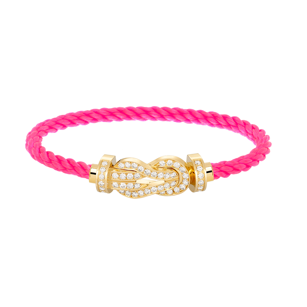 [Okajuri Jewelry]CHANCE LARGE 8 FIGURE BUCKLE FULLDIAMOND BRACELET GOLD