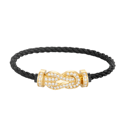 [Okajuri Jewelry]CHANCE LARGE 8 FIGURE BUCKLE FULLDIAMOND BRACELET GOLD