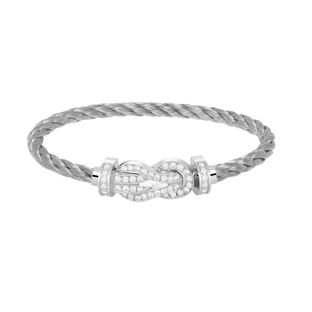 [Okajuri Jewelry]CHANCE LARGE 8 FIGURE BUCKLE FULL DIAMOND BRACELET SILVER
