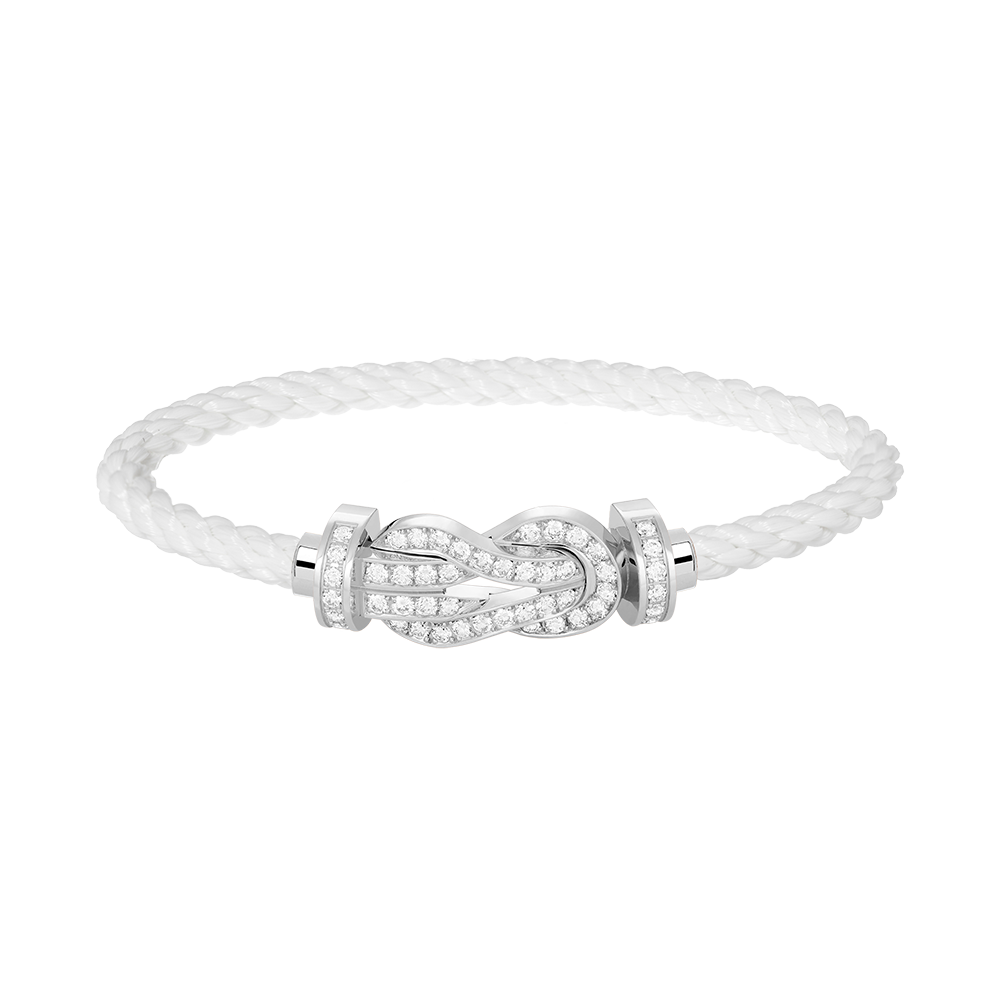 [Okajuri Jewelry]CHANCE LARGE 8 FIGURE BUCKLE FULL DIAMOND BRACELET SILVER