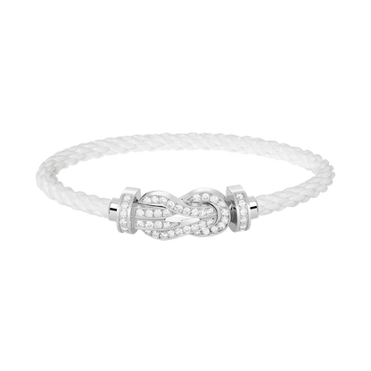[Okajuri Jewelry]CHANCE LARGE 8 FIGURE BUCKLE FULL DIAMOND BRACELET SILVER