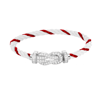 [Okajuri Jewelry]CHANCE LARGE 8 FIGURE BUCKLE FULL DIAMOND BRACELET SILVER