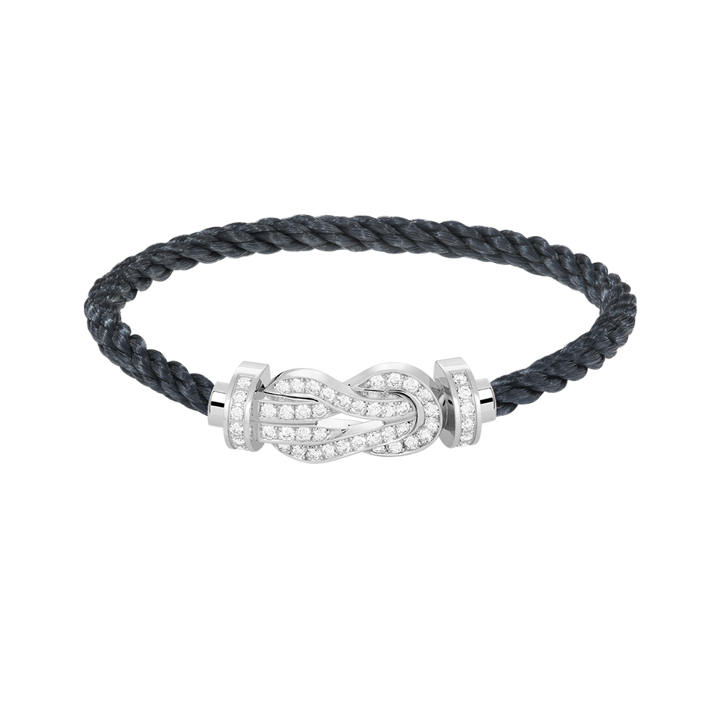 [Okajuri Jewelry]CHANCE LARGE 8 FIGURE BUCKLE FULL DIAMOND BRACELET SILVER