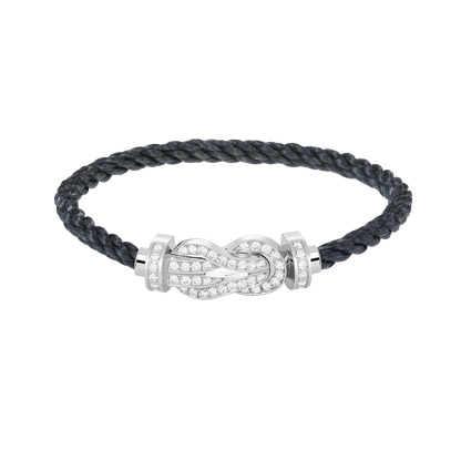 [Okajuri Jewelry]CHANCE LARGE 8 FIGURE BUCKLE FULL DIAMOND BRACELET SILVER