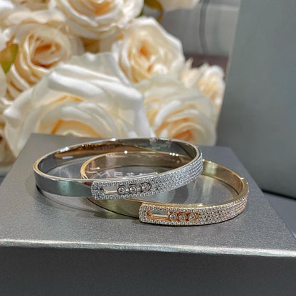 [Okajuri Jewelry]Move Noa Rose Gold Pavé Diamond Bangle Bracelet