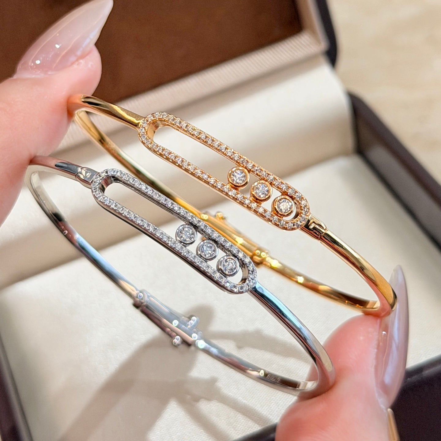 [Okajuri Jewelry] Move Pavé Diamond Bangle Bracelet M