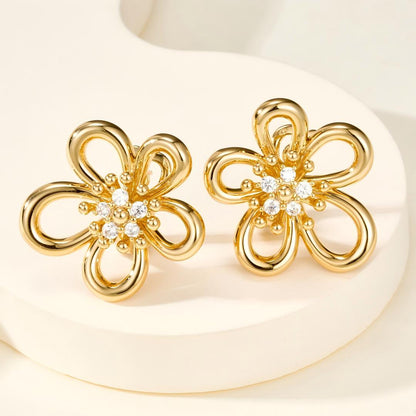 [Okajuri Jewelry] FLOWERLACE EARRING 5 DIAMONDS