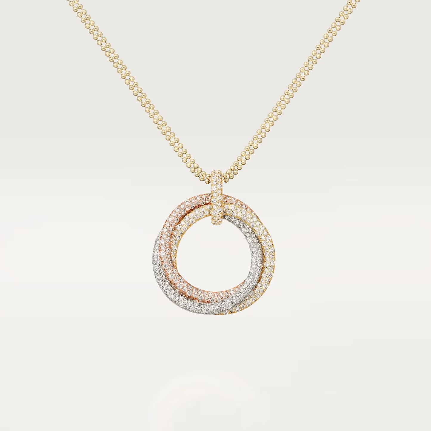 [Okajuri Jewelry] TRINITY LARGE FULL DIAMOND  NECKLACE
