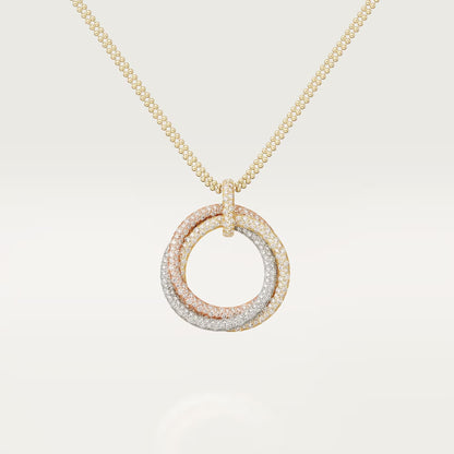 [Okajuri Jewelry] TRINITY LARGE FULL DIAMOND  NECKLACE