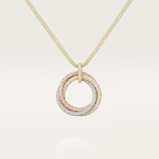 [Okajuri Jewelry] TRINITY LARGE FULL DIAMOND  NECKLACE