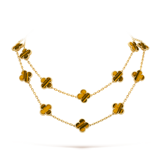 [Okajuri Jewelry]CLOVER 20 MOTIFS TIGER EYE ROSE GOLD