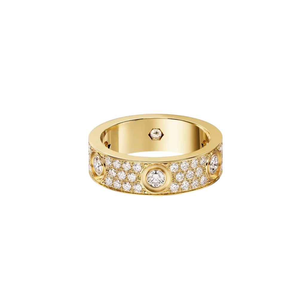 [Okajuri Jewelry] LOVE 5.5MM FULL-PAVE 6-DIAMOND RING
