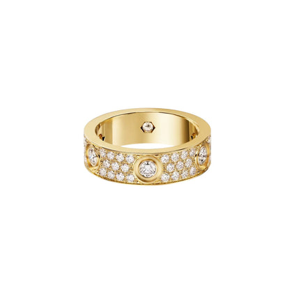 [Okajuri Jewelry] LOVE 5.5MM FULL-PAVE 6-DIAMOND RING