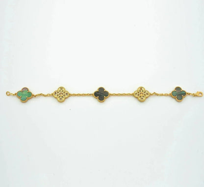 [Okajuri Jewelry] CLOVER 5 MOTIF GRAY MOP BRACELET COLLECTION