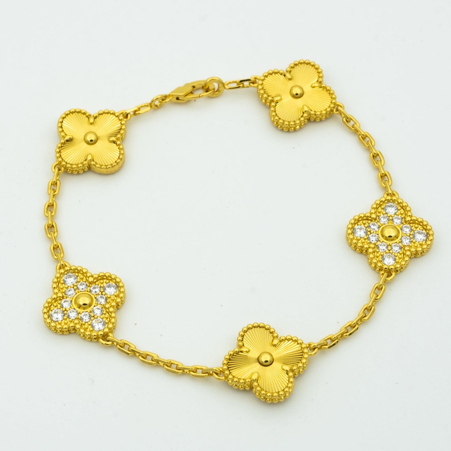 [Okajuri Jewelry] CLOVER 5 MOTIF LASER BRACELET COLLECTION
