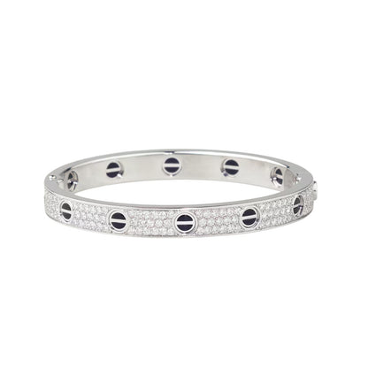 [Okajuri Jewelry] LOVE BRACELET 6.1MM DIAMOND-PAVED CERAMIC