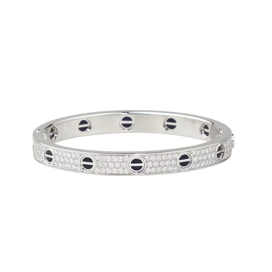 [Okajuri Jewelry] LOVE BRACELET 6.1MM DIAMOND-PAVED CERAMIC