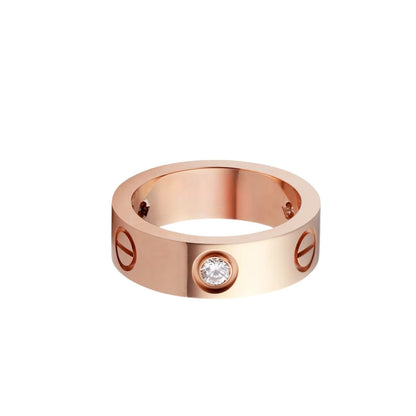 [Okajuri Jewelry] LOVE 5.5MM 3 DIAMOND RING
