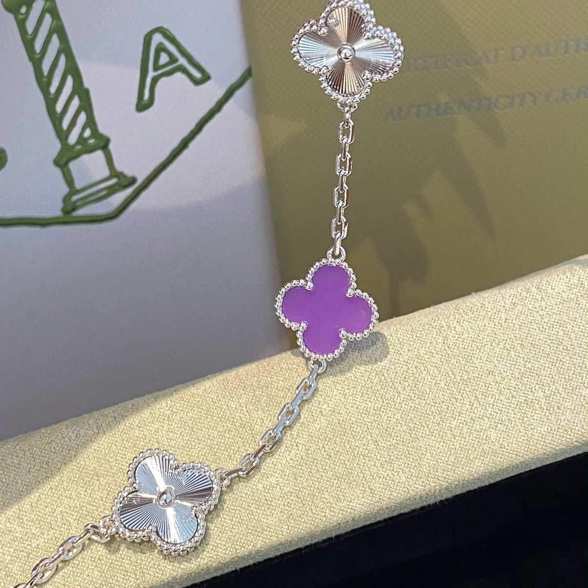 [Okajuri Jewelry] CLOVER 5 MOTIF VIOLET BRACELET COLLECTION