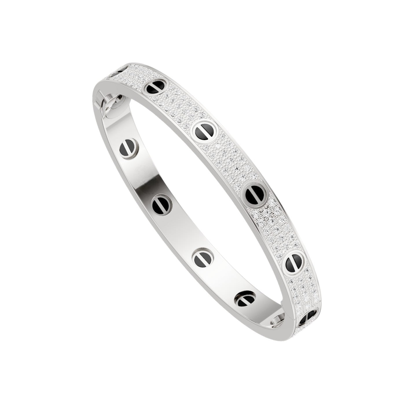 [Okajuri Jewelry] LOVE BRACELET 6.1MM DIAMOND-PAVED CERAMIC