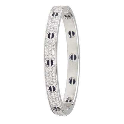 [Okajuri Jewelry] LOVE BRACELET 6.1MM DIAMOND-PAVED CERAMIC