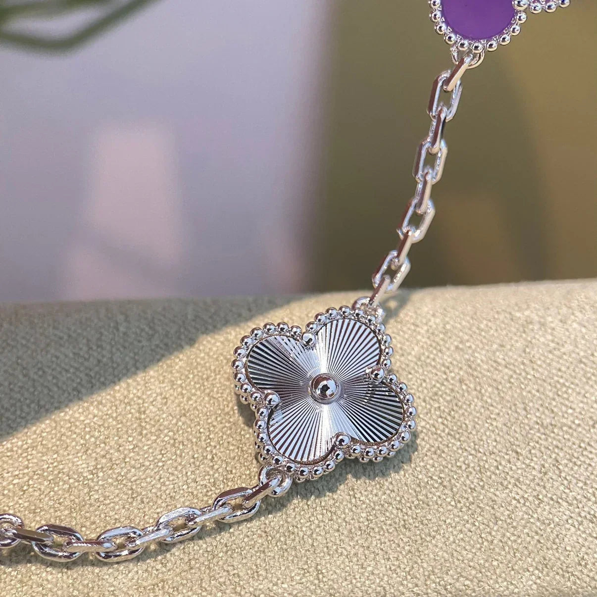 [Okajuri Jewelry]  CLOVER 5 MOTIF VIOLET BRACELET COLLECTION
