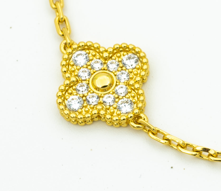 [Okajuri Jewelry]CLOVER BRACELET 5 MOTIFS GOLD DIAMOND