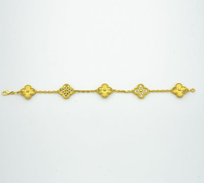 [Okajuri Jewelry] CLOVER 5 MOTIF LASER BRACELET COLLECTION