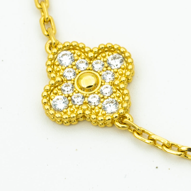 [Okajuri Jewelry]CLOVER BRACELET 5 MOTIFS GOLD DIAMOND