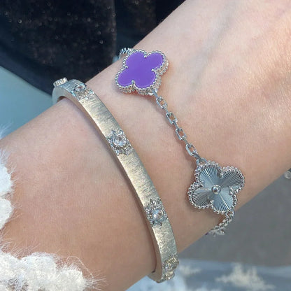 [Okajuri Jewelry]  CLOVER 5 MOTIF VIOLET BRACELET COLLECTION
