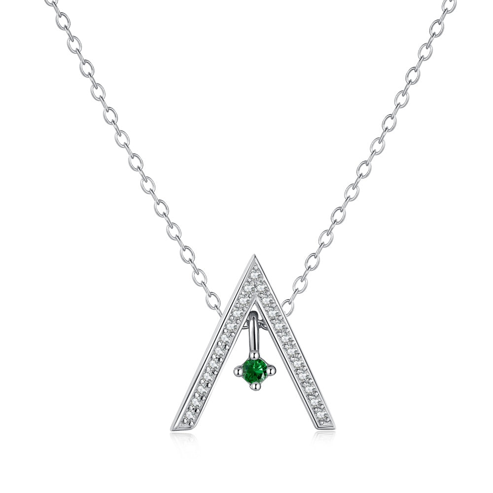 [Okajuri Jewelry]Sparkling "A" Shape Necklace