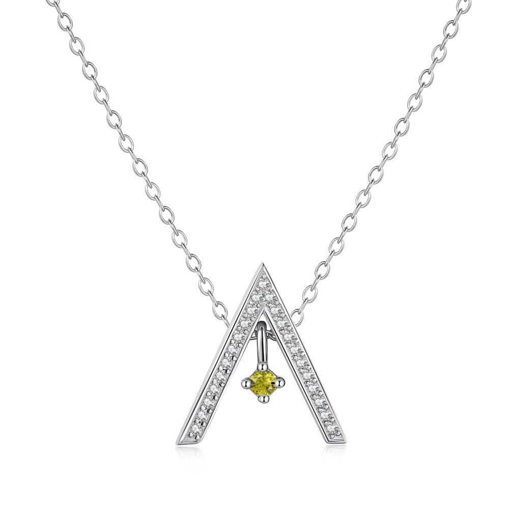 [Okajuri Jewelry]Sparkling "A" Shape Necklace