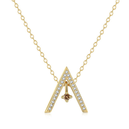 [Okajuri Jewelry]Sparkling "A" Shape Necklace