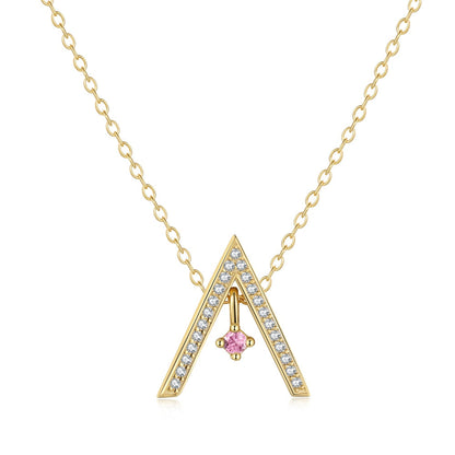 [Okajuri Jewelry]Sparkling "A" Shape Necklace