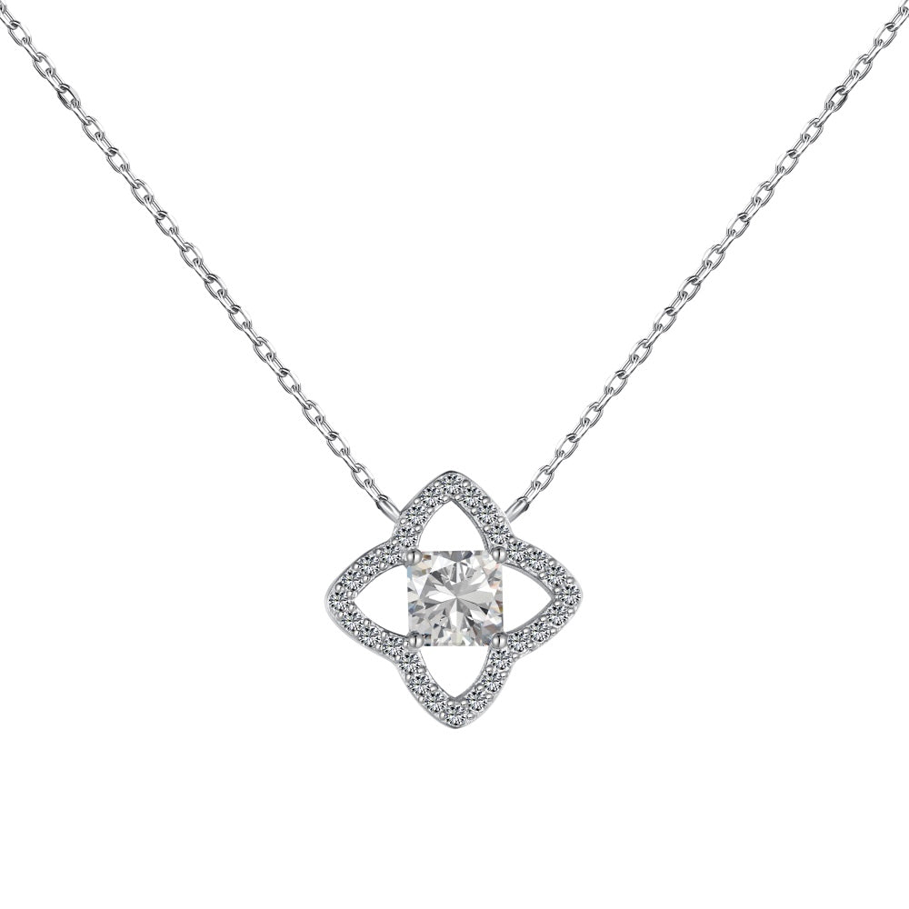 [Okajuri Jewelry]Exquisite Flower Shape Princess Cut Necklace