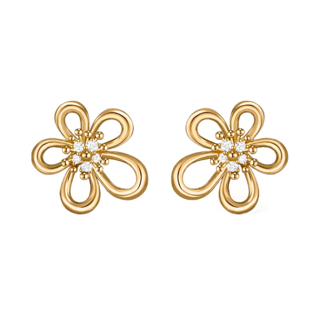 [Okajuri Jewelry] FLOWERLACE EARRING 5 DIAMONDS