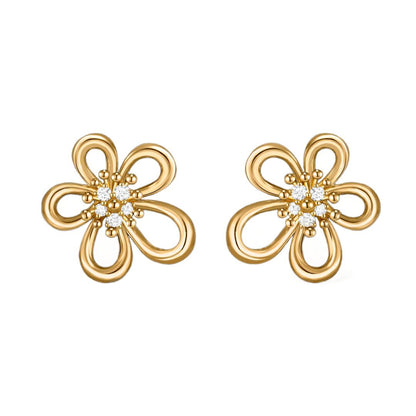 [Okajuri Jewelry] FLOWERLACE EARRING 5 DIAMONDS