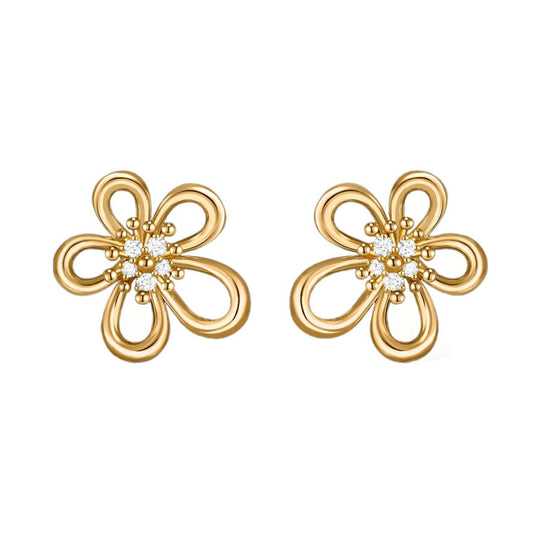 [Okajuri Jewelry]  FLOWERLACE EARRING 5 DIAMONDS