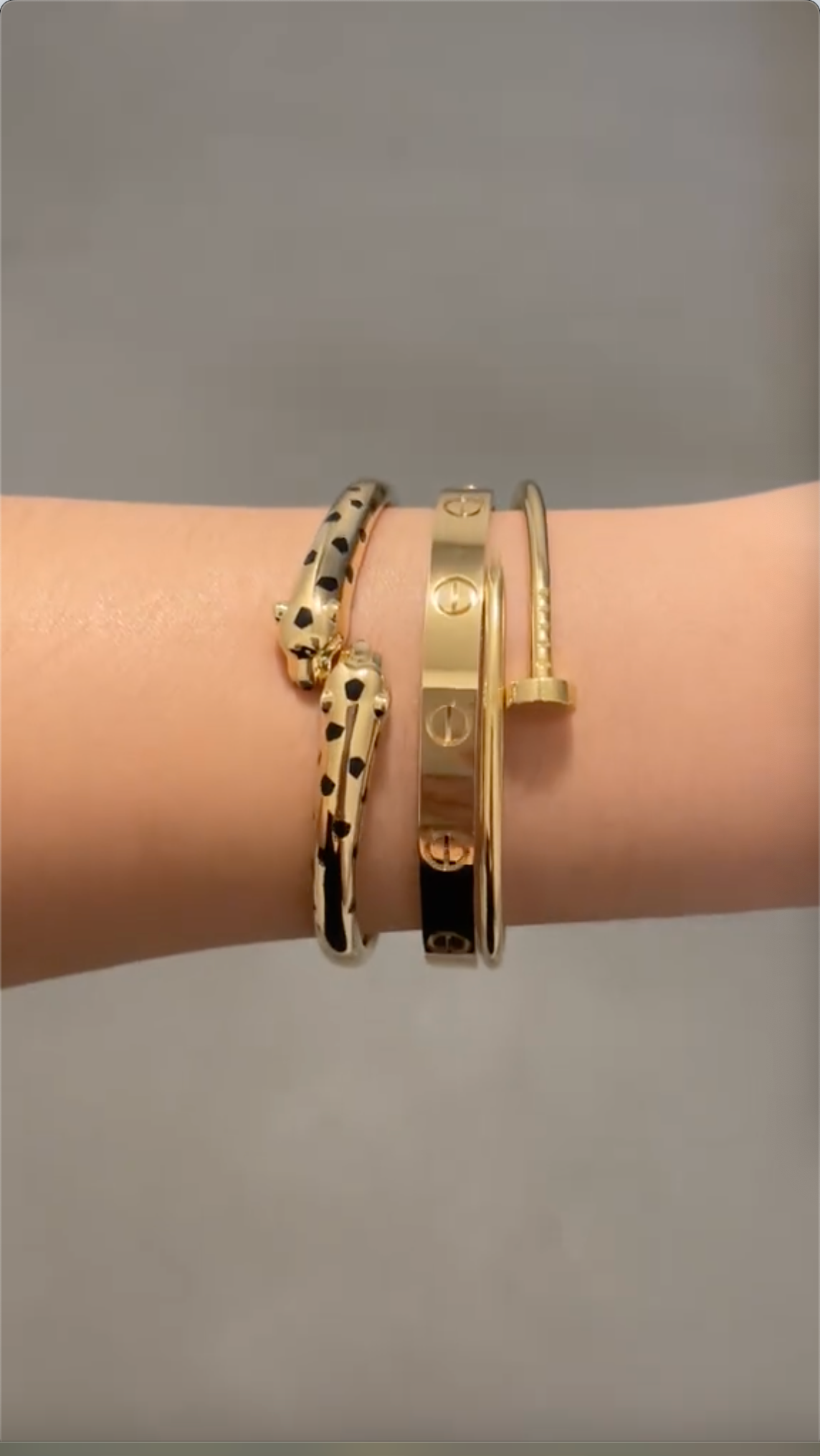 [Oakjuri™ Jewelry] ] Panthère & LOVE  & JUSTE  Diamond Bracelet Stack Set