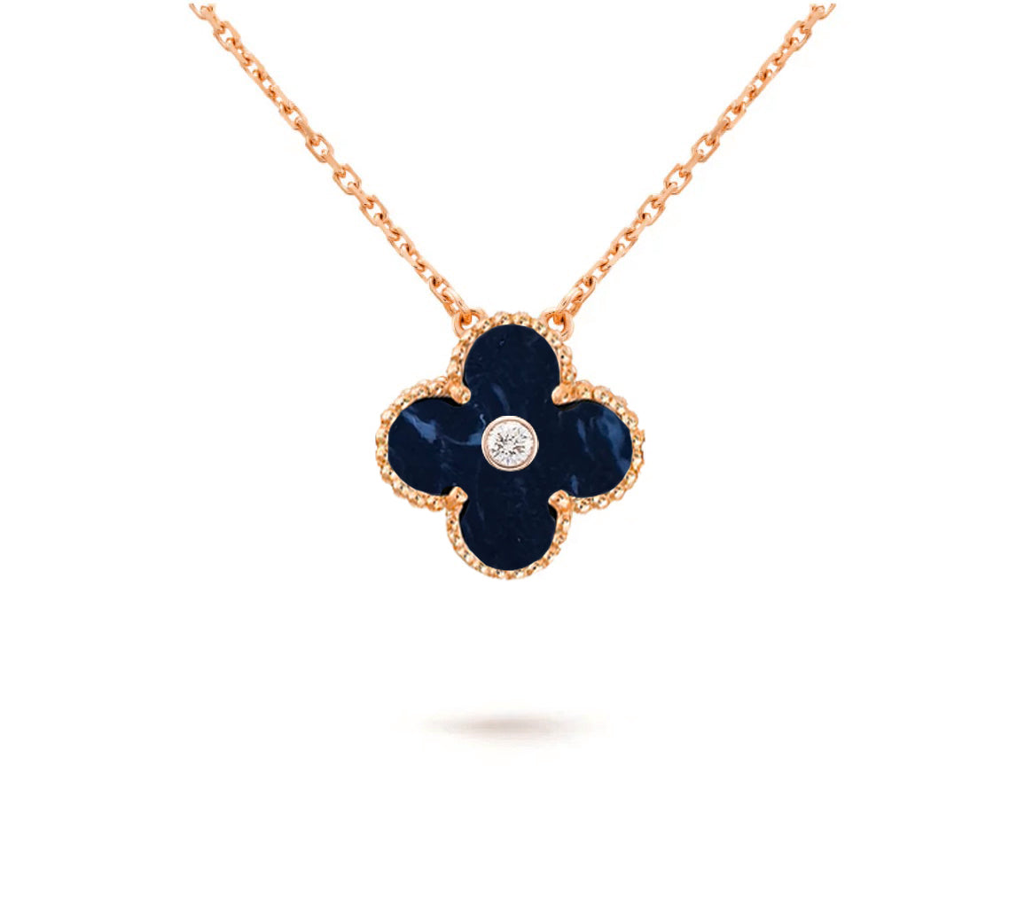 [Okajuri Jewelry] CLOVER 15MM DIAMOND SINGLE FLOWER NECKLACE COLLECTION