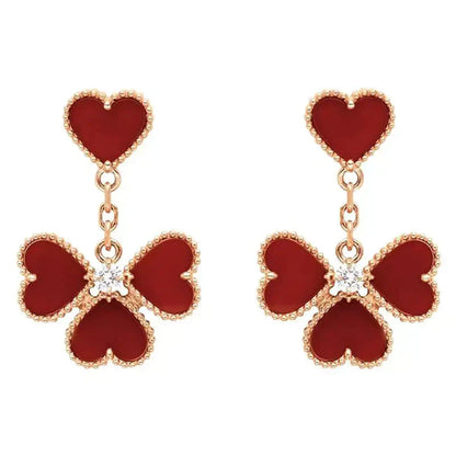 [Okajuri Jewelry]SWEET CLOVER CARNELIAN EARRINGS